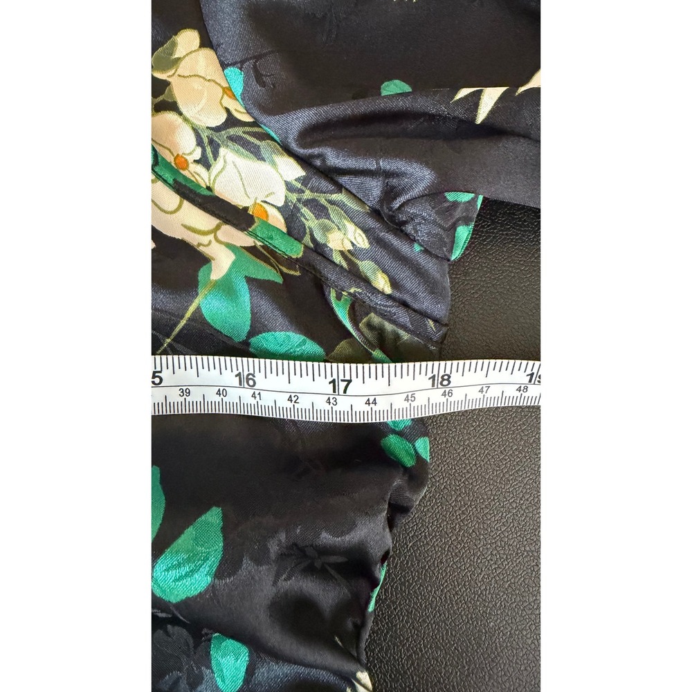 Zara Oriental Crane Floral Satin Mini Dress Large Cheongsam Qipao Mandarin - Picture 12 of 16